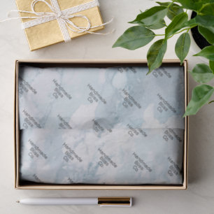 Soft Ash Blue Marble Tissue Paper