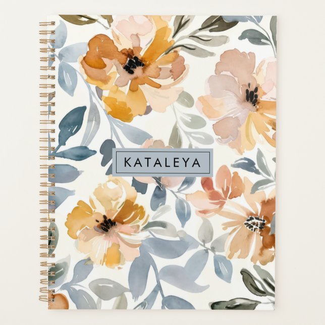 Soft Autumn Floral Personalised Planner (Front)