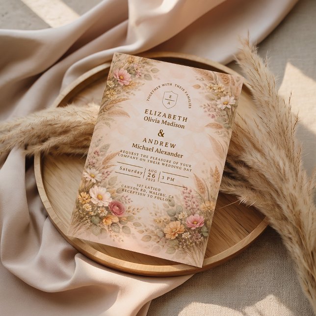 Soft Autumn Floral Wedding Invitation (Creator Uploaded)