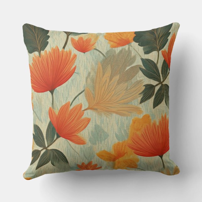 Soft Autumn Garden Cushion (Back)