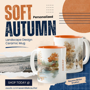 Soft Autumn Landscapes Glazed Ceramic Mug