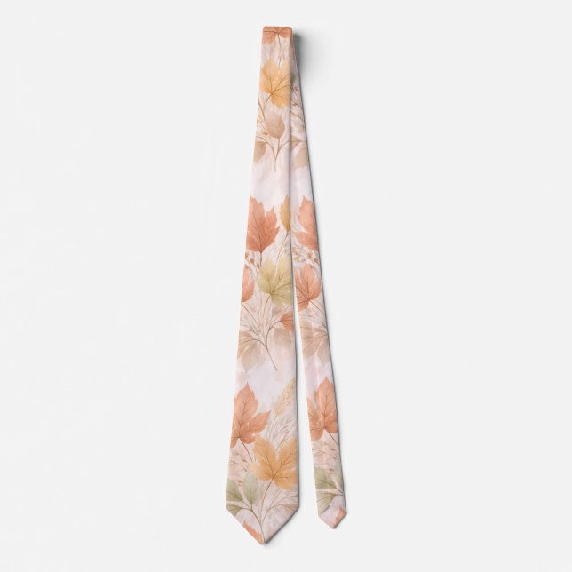Soft Autumn Maple Leaf Tie (Front)