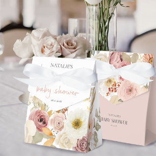 Soft Autumn Spring Floral Baby Shower Guest Favour Box