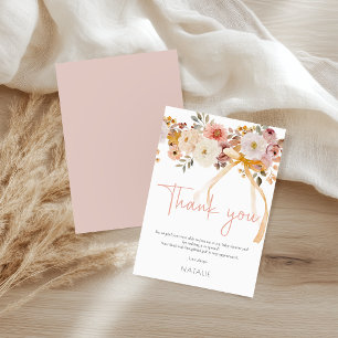 Soft Autumn Spring Floral Baby Shower Thank You Card