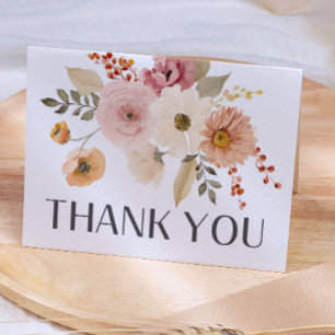 Soft Autumn Spring Floral Baby Shower Thank You Card