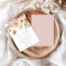 Soft Autumn Spring Floral Girl Baby Shower