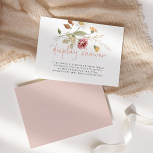 Soft Autumn Spring Floral Girl Display Baby Shower Enclosure Card