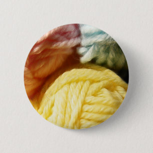 Soft Balls Of Yarn 6 Cm Round Badge