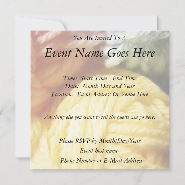 Soft Balls Of Yarn Invitation (Front)
