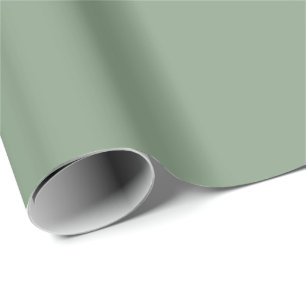 Soft Basil Green, Muted Neutral Solid Colour Wrapping Paper