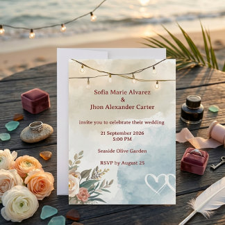 Soft Beach Elegance Modern Aesthetic Invitation