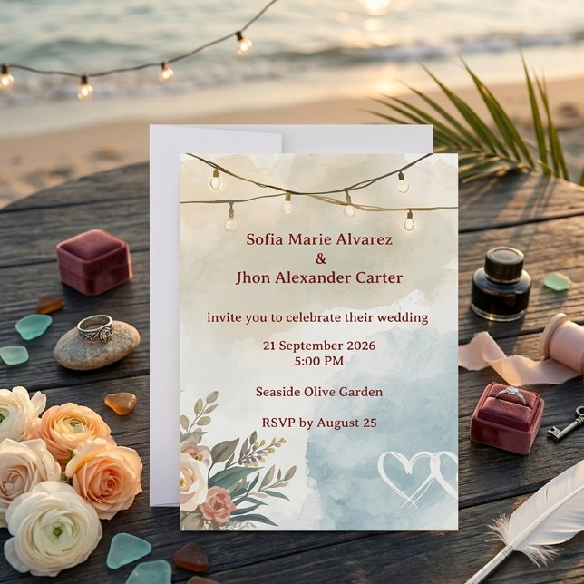 Soft Beach Elegance Modern Aesthetic Invitation (Creator Uploaded)