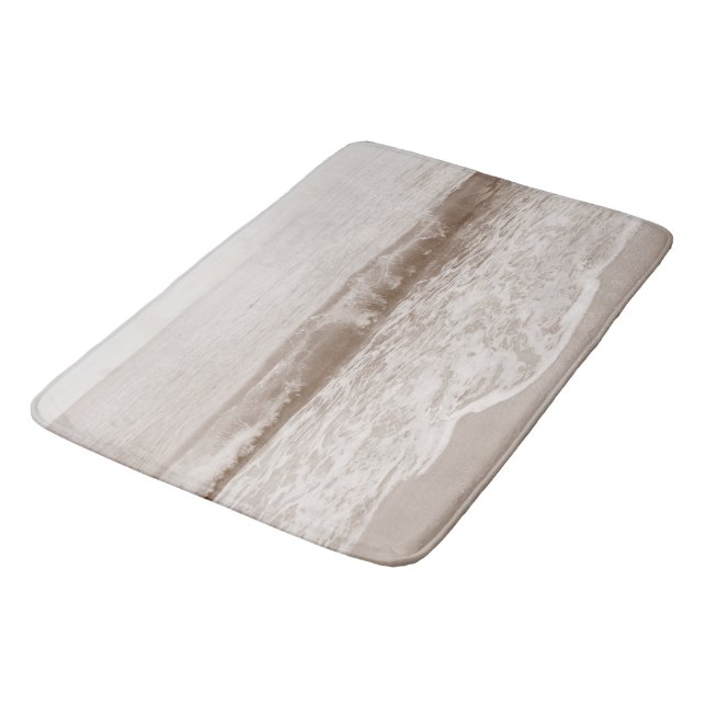 Soft Beige Atlantic Ocean Bliss 2 #ocean #art  Bath Mat (Angled)