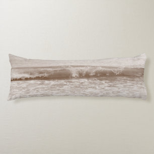 Soft Beige Atlantic Ocean Bliss 2 #ocean #art Body Cushion