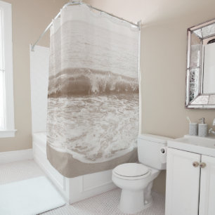 Soft Beige Atlantic Ocean Bliss 2 #ocean #art  Shower Curtain