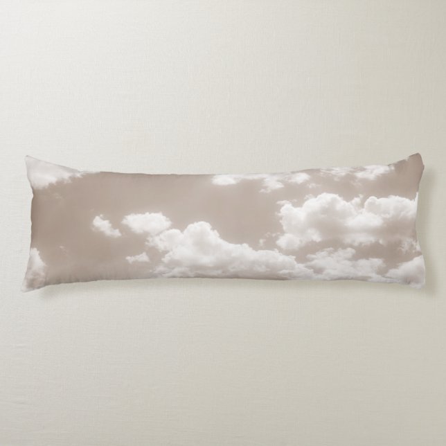 Soft Beige Clouds 5 #clouds #art  Body Cushion (Front)