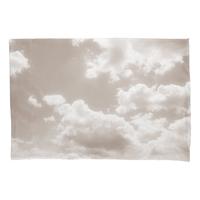 Soft Beige Clouds 5 #clouds #art  Pillowcase (Front)