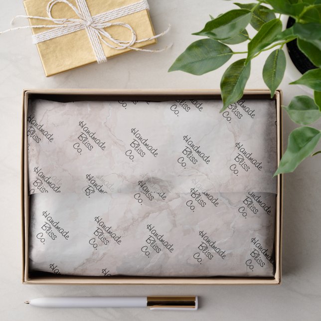 Soft Beige Cream Marble Tissue Paper (Gift)