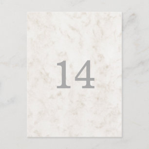 Soft Beige Elegant Marble Table Number Postcard