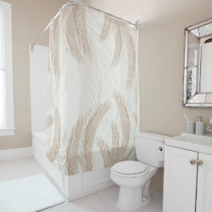 Soft Beige Feather Palm Bliss 1 Shower Curtain