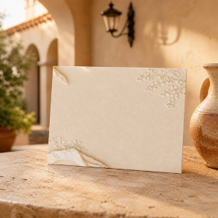 Soft Beige Floral Minimal Mexican Garden Elegance Card
