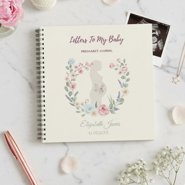 Soft Beige Floral Pregnancy Journal Keepsake (Creator Uploaded)