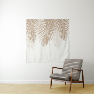 Soft Beige Palm Leaves Finesse 1 #tropical #art Tapestry