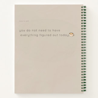 Soft Beige Turtle Coffee Aesthetic Notebook