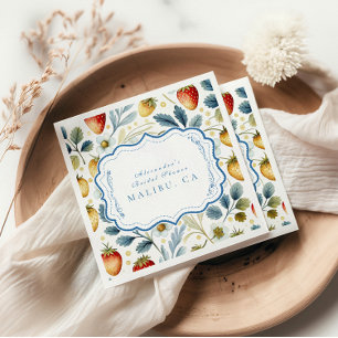 Soft Berry Blush Bridal Shower Napkin