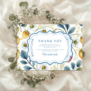 Soft Berry Blush Bridal Shower Thank You Card