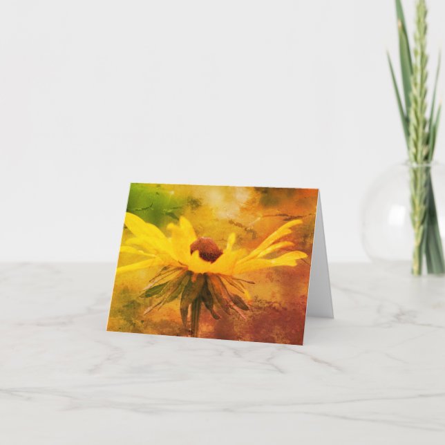 Soft Black Eyed Susan Flower Blank Note Card (Front)