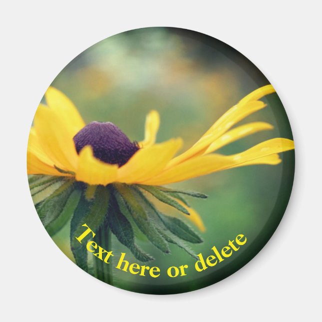 Soft Black Eyed Susan Flower Personalized Magnet (Front)