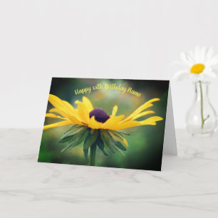 Soft Black Eyed Susan Personalised Birthday  Card