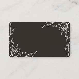 Soft Black Leaf Motif Thanksgiving Flat Place Card