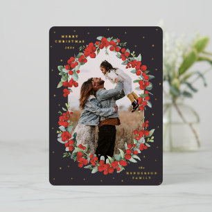 Soft Black Red Berries+Eucalyptus Christmas Photo