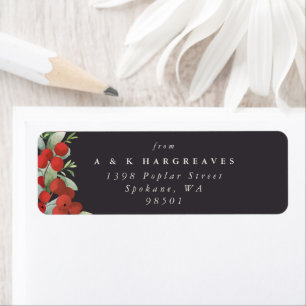 Soft Black Red Berries+Eucalyptus Holiday Address