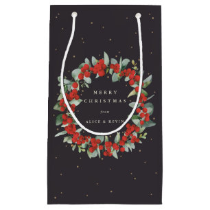 Soft Black Red Berry+Eucalyptus Christmas/Holiday Small Gift Bag