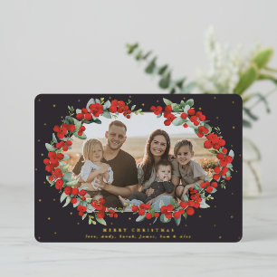 Soft Black Red Berry + Eucalyptus Christmas Photo