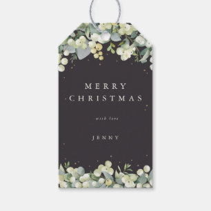 Soft Black Snowberry+Eucalyptus Christmas/Holiday Gift Tags