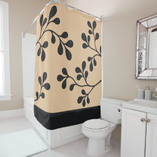 Soft Black Vines Shower Curtain