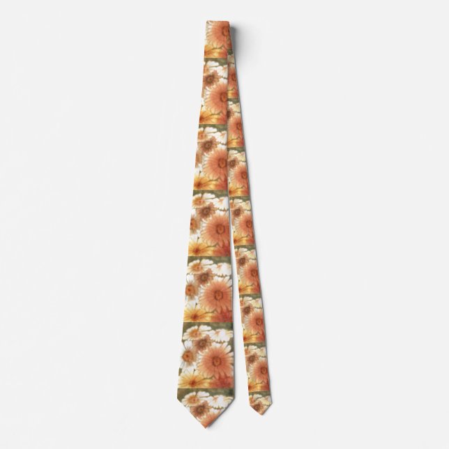 "Soft Bloom #1" Flower Garden Neck Tie (Front)