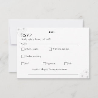 Soft Bloom Elegance / Minimalist Floral Wedding  RSVP Card