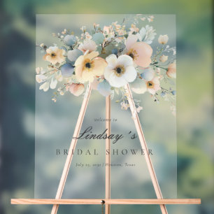 Soft Bloom Elegant Bridal Shower Acrylic Sign