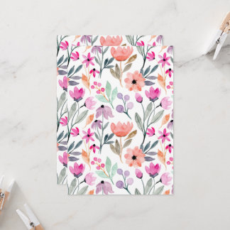 Soft Bloom Watercolor Flower Pattern Pastel  Invitation