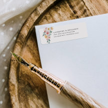 Soft Blooms Wedding Return Address Label Stickers