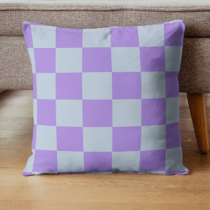 Soft Blue and Lavender Chequered Cushion