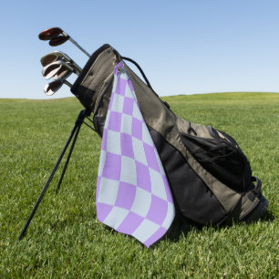 Soft Blue and Lavender Chequered Golf Towel