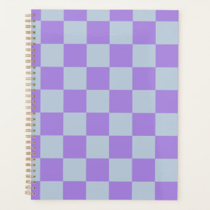 Soft Blue and Lavender Chequered Planner
