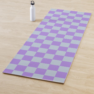 Soft Blue and Lavender Chequered Yoga Mat