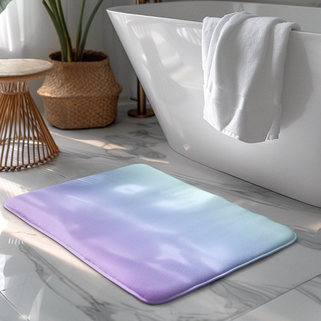 Soft blue and purple gradient background bath mat (Creator Uploaded)